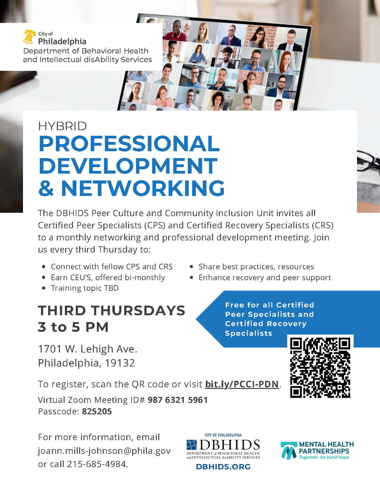 Peer Culture Professionall Development and Networking flyer