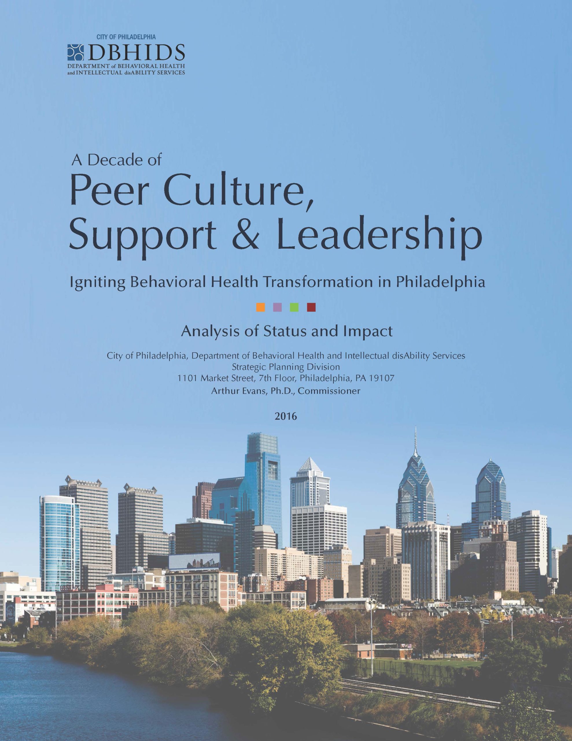 Cover of printed report: 